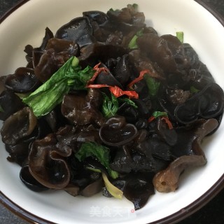 菜心炒木耳的做法步骤：14