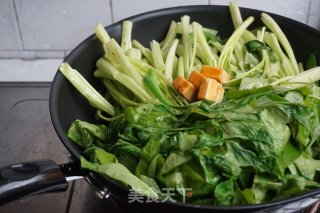 椒丝腐乳炒通心菜的做法步骤：6