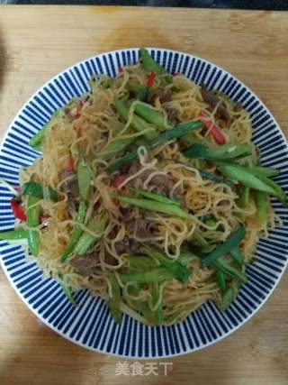 牛肉四季豆炒米粉的做法步骤：7