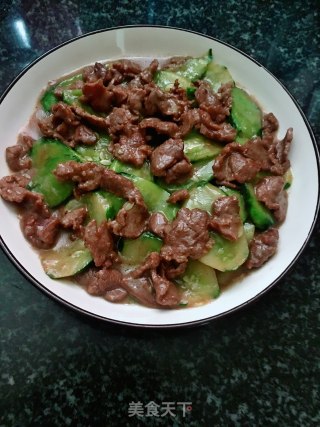 青瓜炒牛肉的做法步骤：8