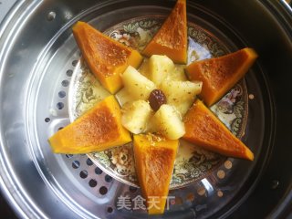 冰糖蒸南瓜苹果的做法步骤：7