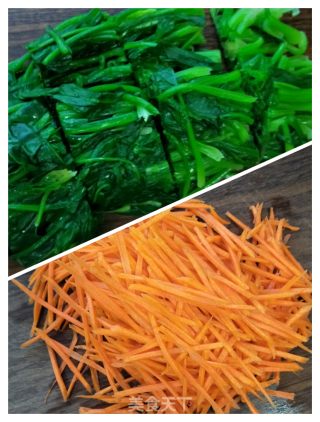 胡萝卜炒菠菜的做法步骤：4