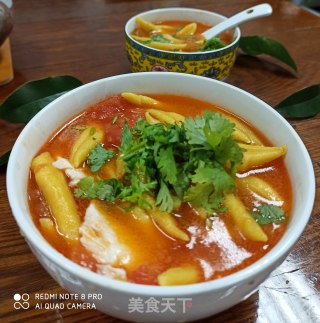 西红柿手工面鱼汤的做法步骤：8