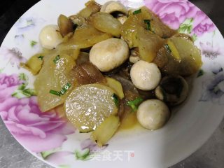 白萝卜烧口蘑的做法步骤：11