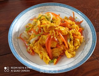 白菜心胡萝卜炒鸡蛋的做法步骤：9