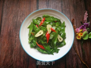 红椒炒眉豆角的做法步骤：9