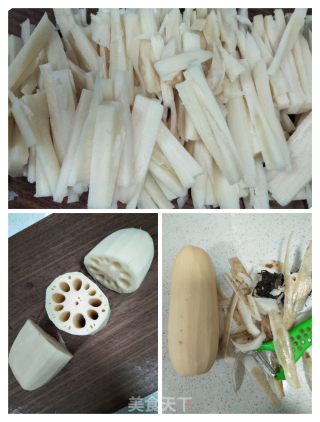 鸡肉炒莲藕的做法步骤：2