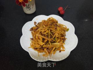 卜留克炒肉丝的做法步骤：9