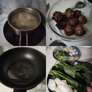 冬日冬瓜菠菜羊肉丸子汤的做法步骤：2