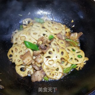 五花肉炒藕片的做法步骤：9