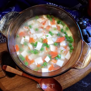 虾仁青豆嫩豆腐汤的做法步骤：11