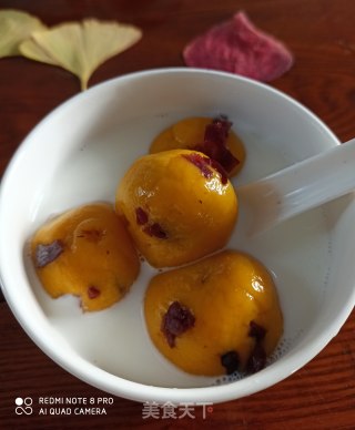 牛奶南瓜蔓越莓圆子的做法步骤：6