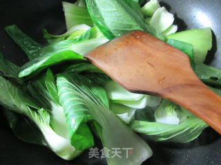 扇贝肉炒青菜的做法步骤：3