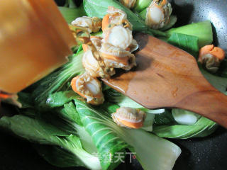 扇贝肉炒青菜的做法步骤：4