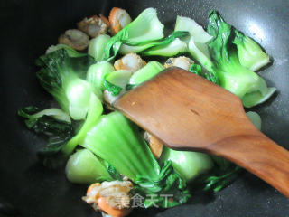 扇贝肉炒青菜的做法步骤：5
