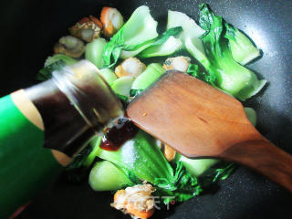 扇贝肉炒青菜的做法步骤：7
