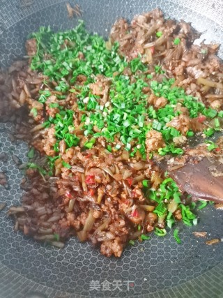 肉末炒（腌）萝卜梗的做法步骤：6