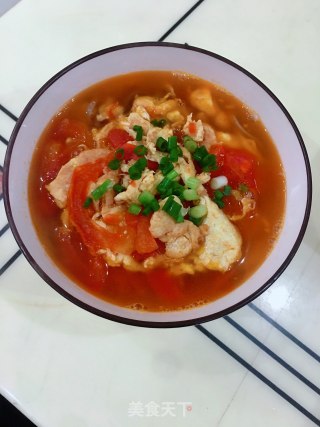 番茄鸡蛋荞麦面汤的做法步骤：10