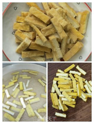 豆腐干炒茭白的做法步骤：2