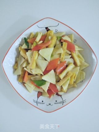 豆腐干炒茭白的做法步骤：8