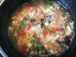 金针菇木耳豆腐蛋花汤的做法步骤：14