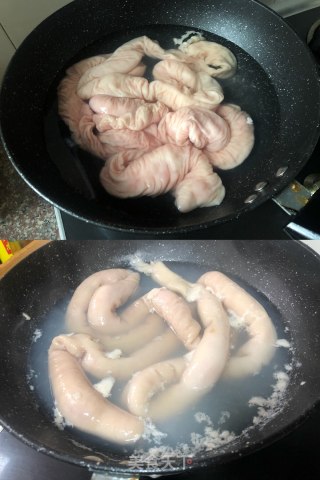 酸辣肥肠的做法步骤：1