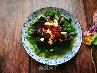 浇汁小白菜木耳的做法步骤：10