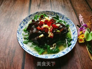 浇汁小白菜木耳的做法步骤：12