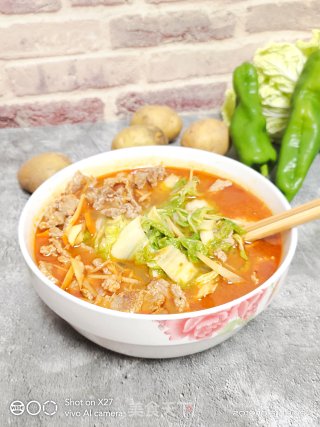 微辣版大白菜煮牛肉，入味好吃，十足的过瘾，一碗连汤汁都扫光光，真是吃货的世界！的做法步骤：8