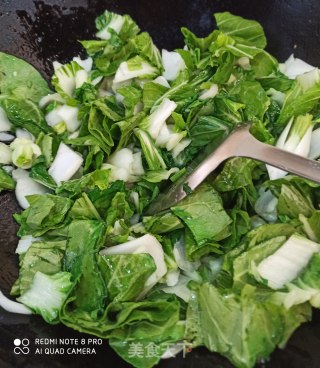油渣烧青菜的做法步骤：3