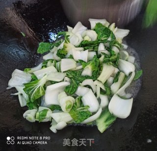 油渣烧青菜的做法步骤：4