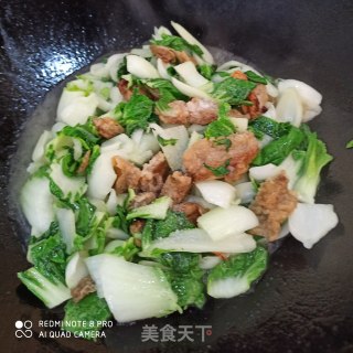 油渣烧青菜的做法步骤：6