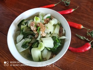 油渣烧青菜的做法步骤：7