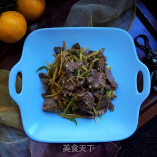 子姜炒牛里脊肉的做法步骤：8