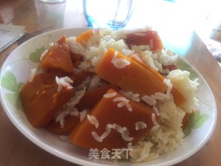 咸甜的南瓜焖饭的做法步骤：6