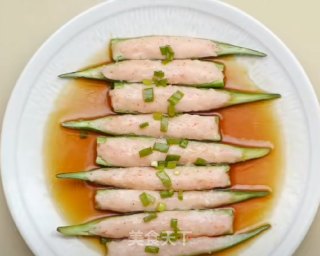 虾滑酿秋葵的做法步骤：8