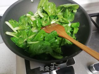 咸肉炒青菜的做法步骤：4