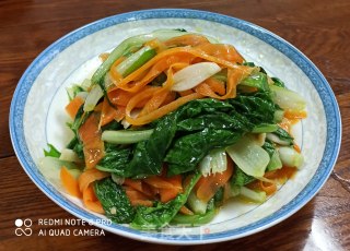 胡萝卜炒小油菜的做法步骤：10
