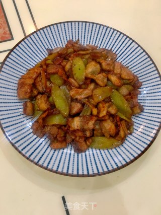 莴笋片炒五花肉的做法步骤：6