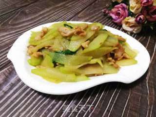 佛手瓜炒鸡肉的做法步骤：7