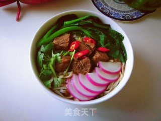 萝卜菜芯牛肉面的做法步骤：10