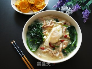 菠菜肉丝汤面的做法步骤：13