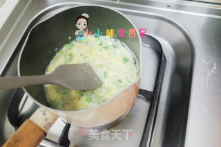 7个月以上虾仁蛋花粒粒面的做法步骤：7
