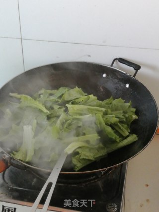 清炒油麦菜的做法步骤：4