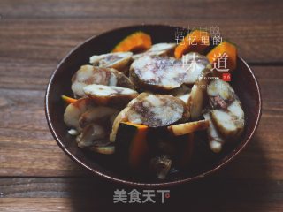 板栗南瓜蒸腊肠的做法步骤：3