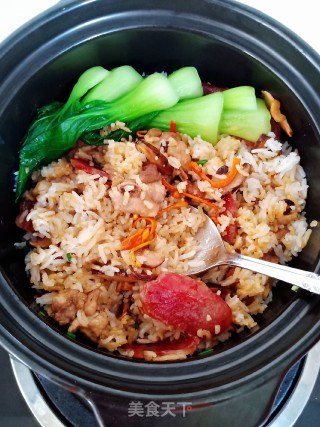 排骨腊肠煲仔饭的做法步骤：8
