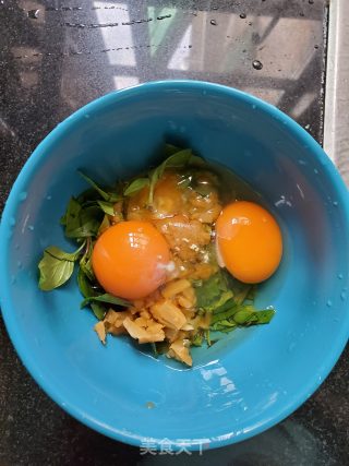 九层塔萝卜干煎蛋的做法步骤：3