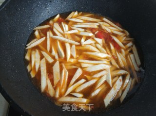 番茄肉丝茭白汤的做法步骤：12