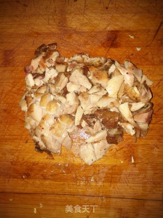 香菇油菜鸡腿鸡蛋炒饭的做法步骤：4