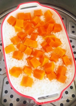 南瓜蒸米饭的做法步骤：6